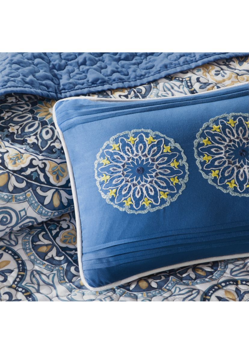 Tangiers 6 Piece Blue Coverlet Set