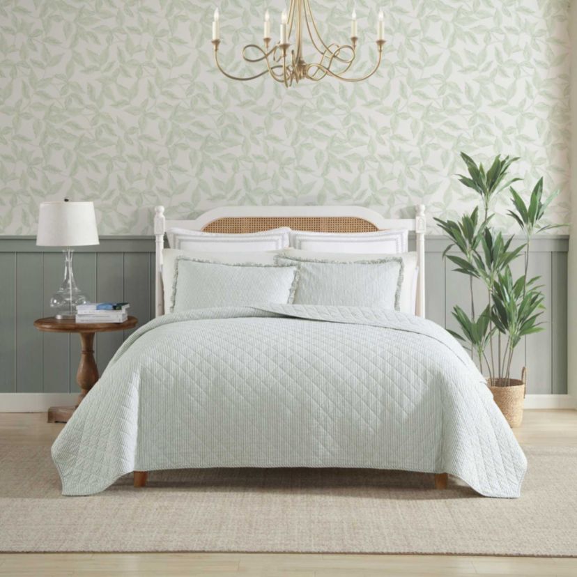 Oxford Stripe Cotton Quilt Set