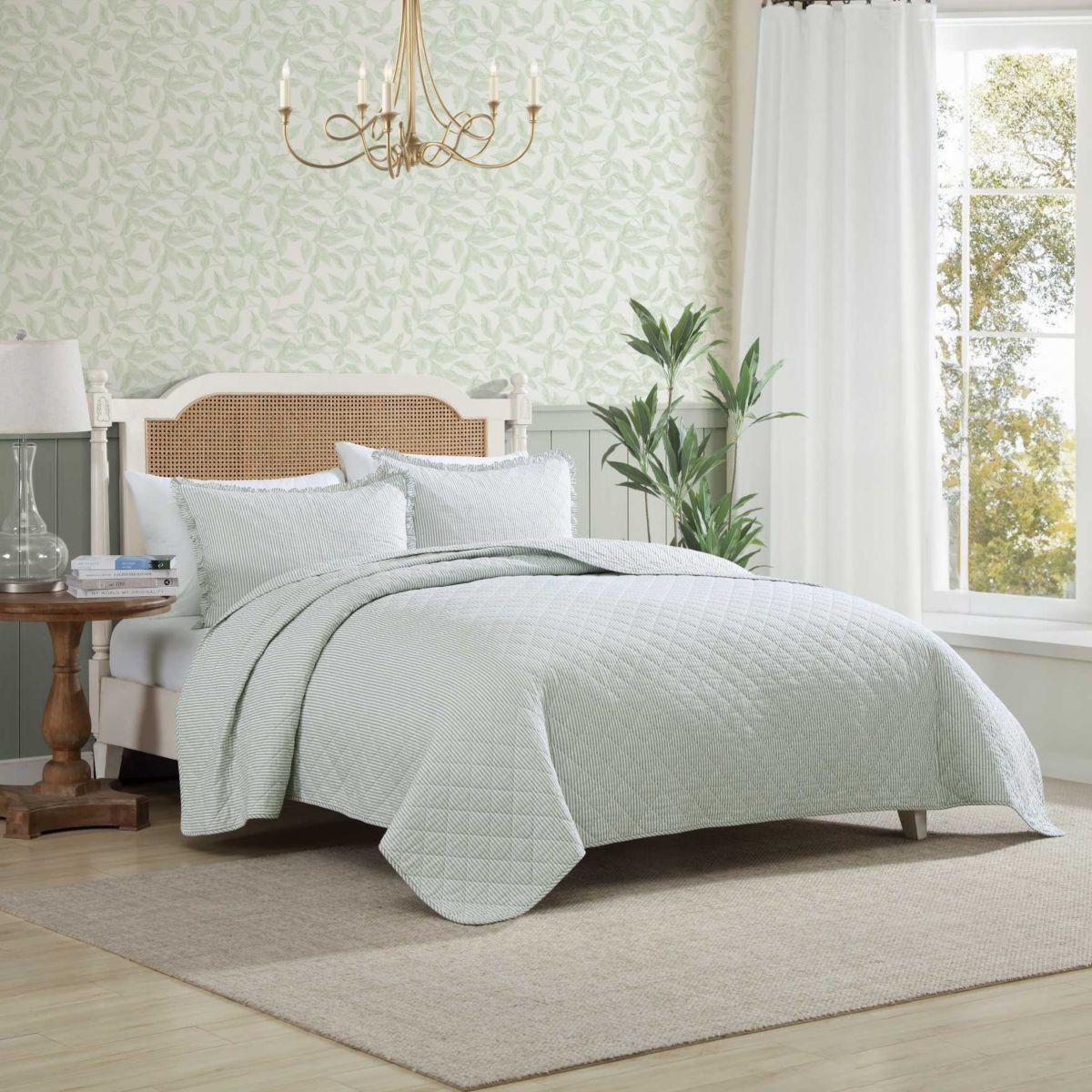 Oxford Stripe Cotton Quilt Set