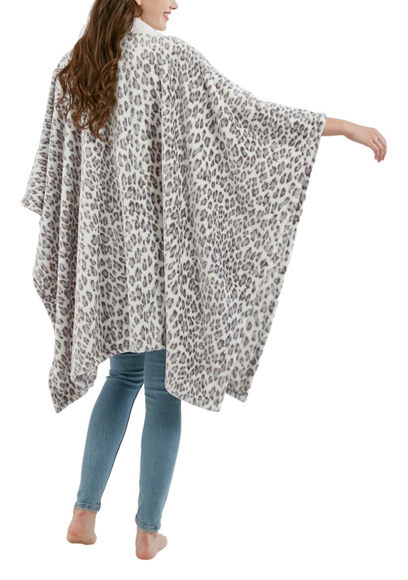 Plush Fur Trim Blanket Wrap