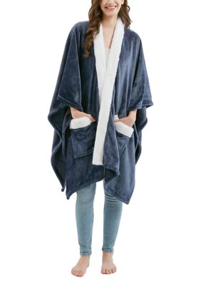 Cedar & Rose Plush Fur Trim Blanket Wrap | Belk