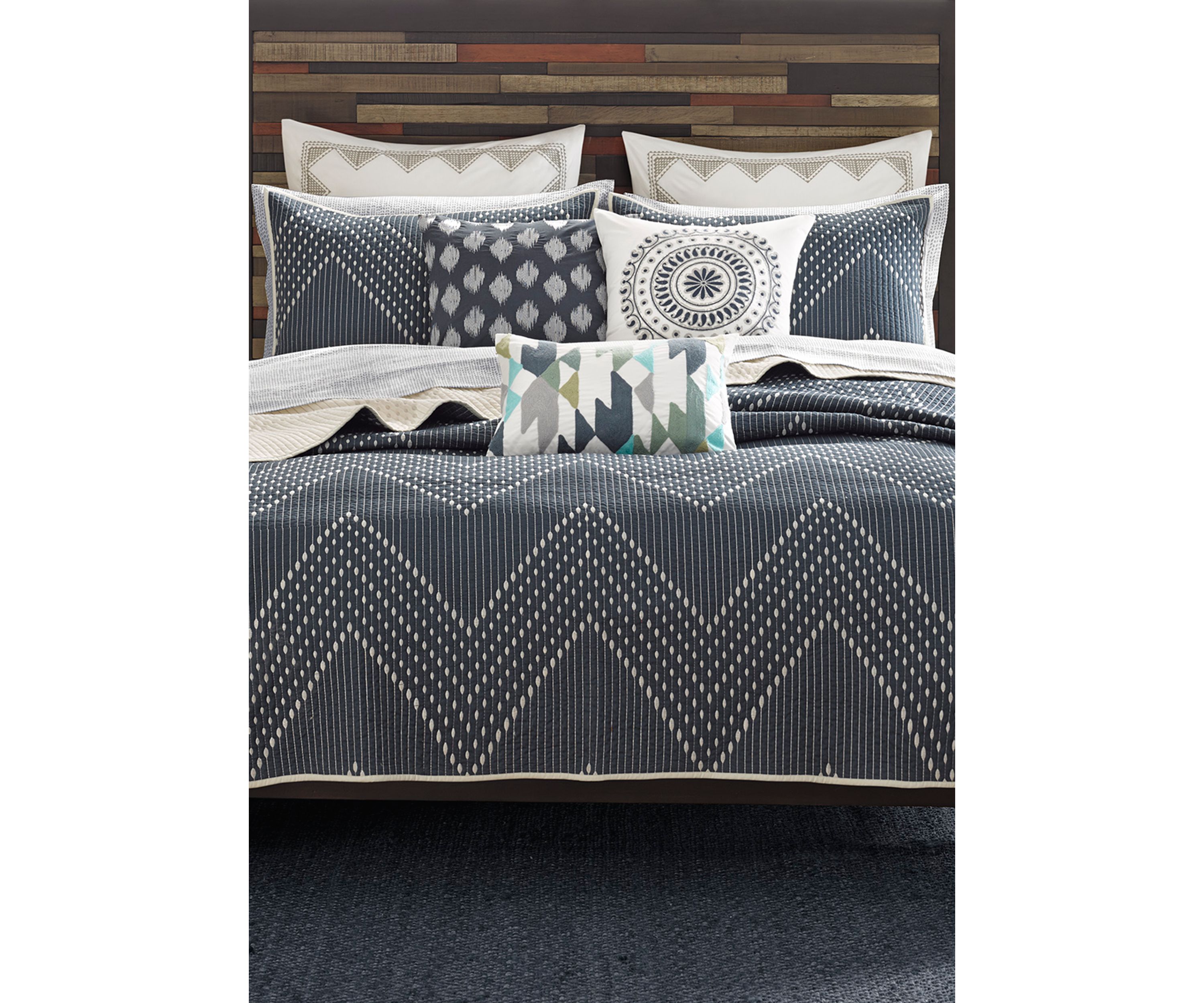 Pomona Cotton Embroidered 3 Piece Quilt Set