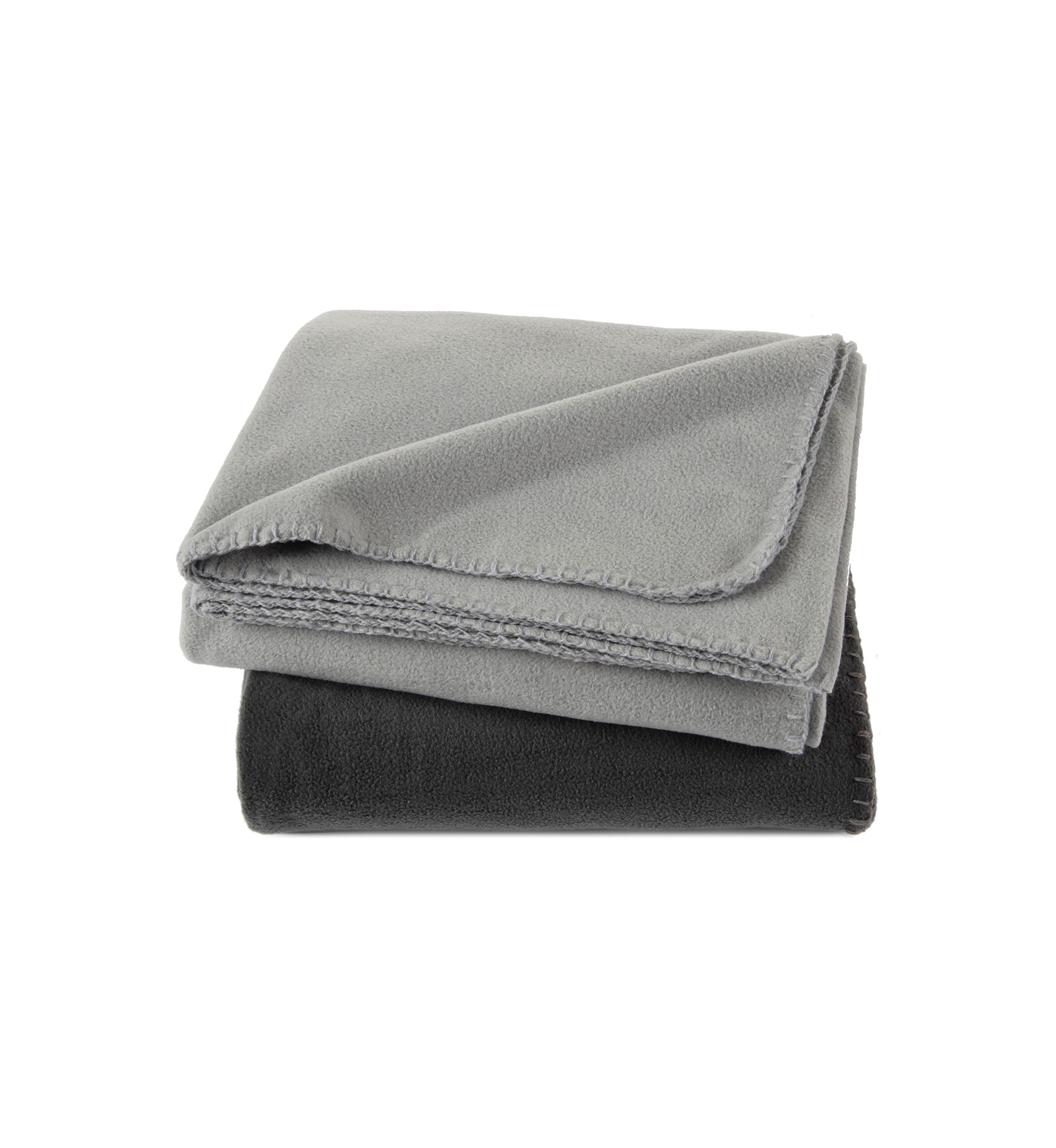 Easy Living Solid and Print Microfleece Throw - 2 Pack 