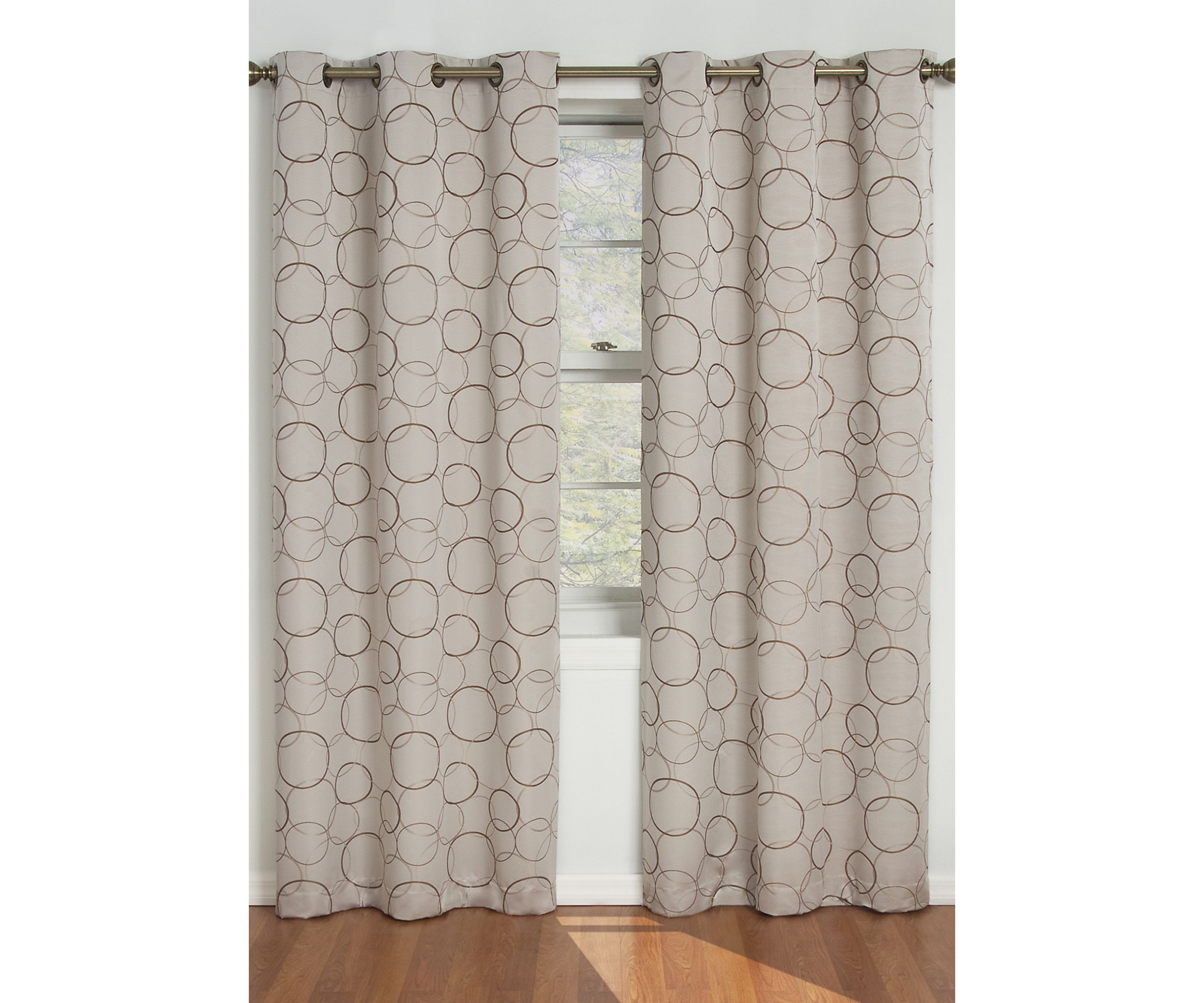 Linen Black Meridian Blackout Window Curtain Panel