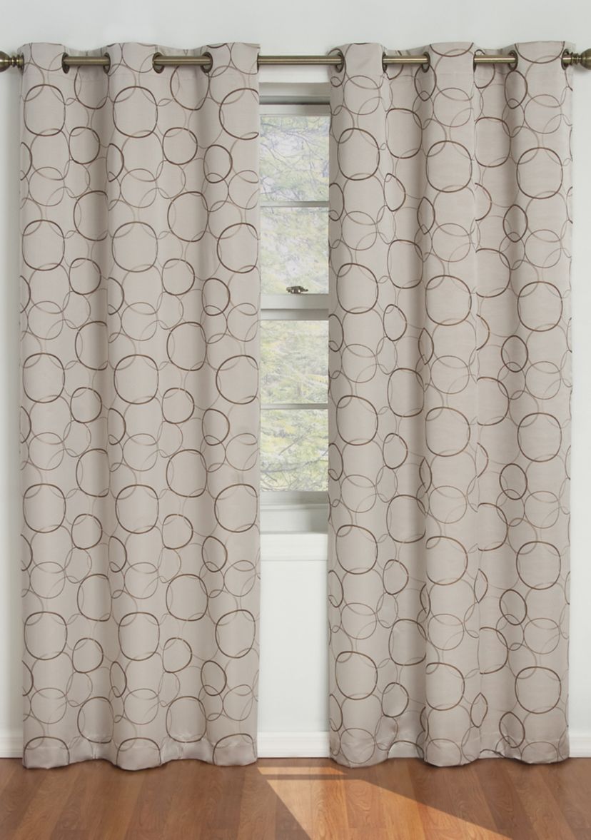 Linen Black Meridian Blackout Window Curtain Panel