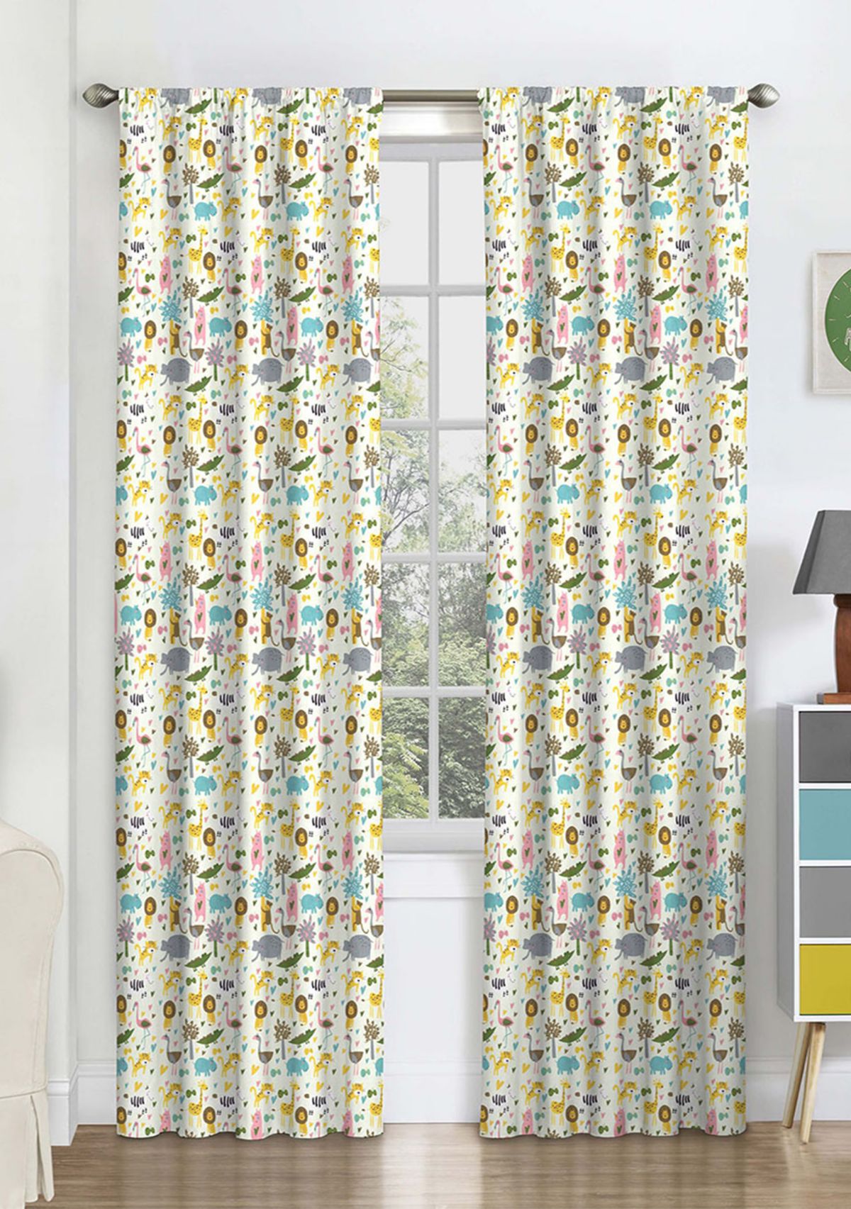 Kids Jungle Party Blackout Window Curtain 