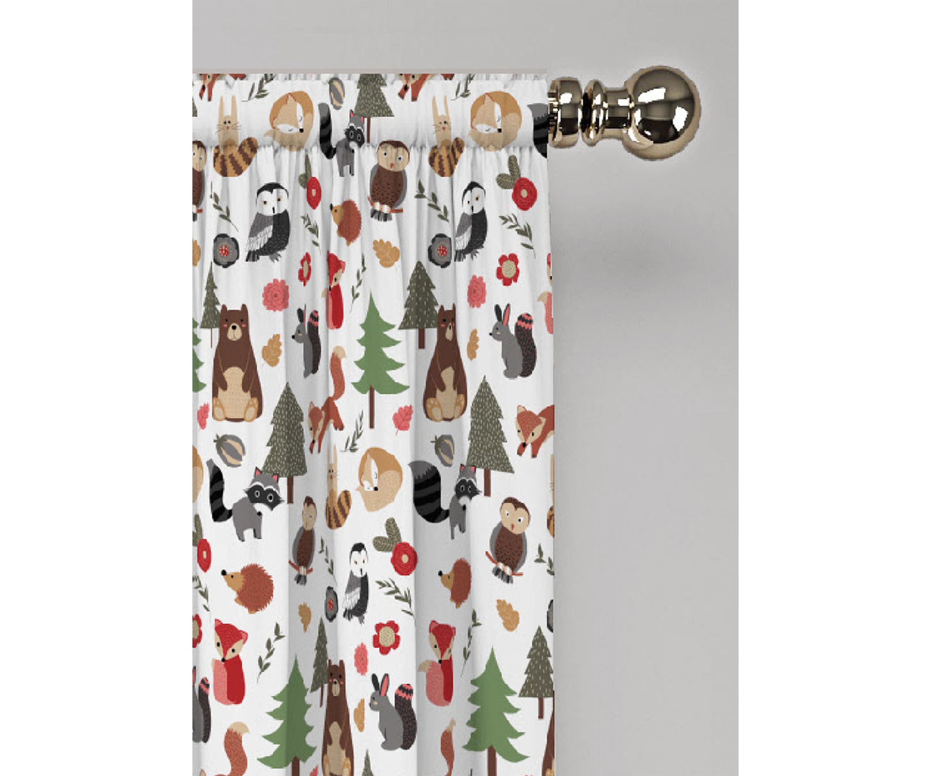 Kids Forest Friends Blackout Window Curtain