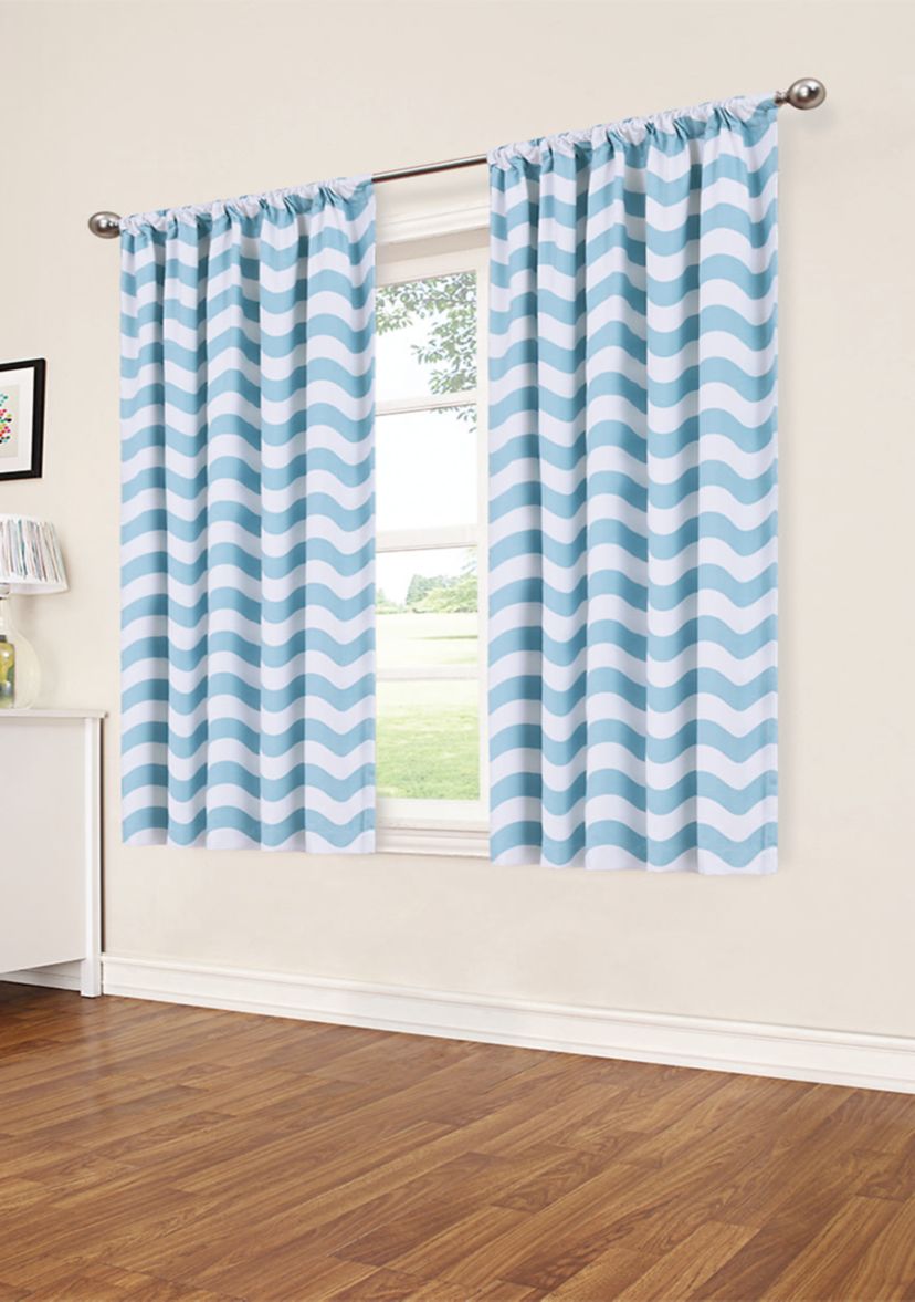 My Scene Thermaback Blackout Wavy Chevron Curtain Panel