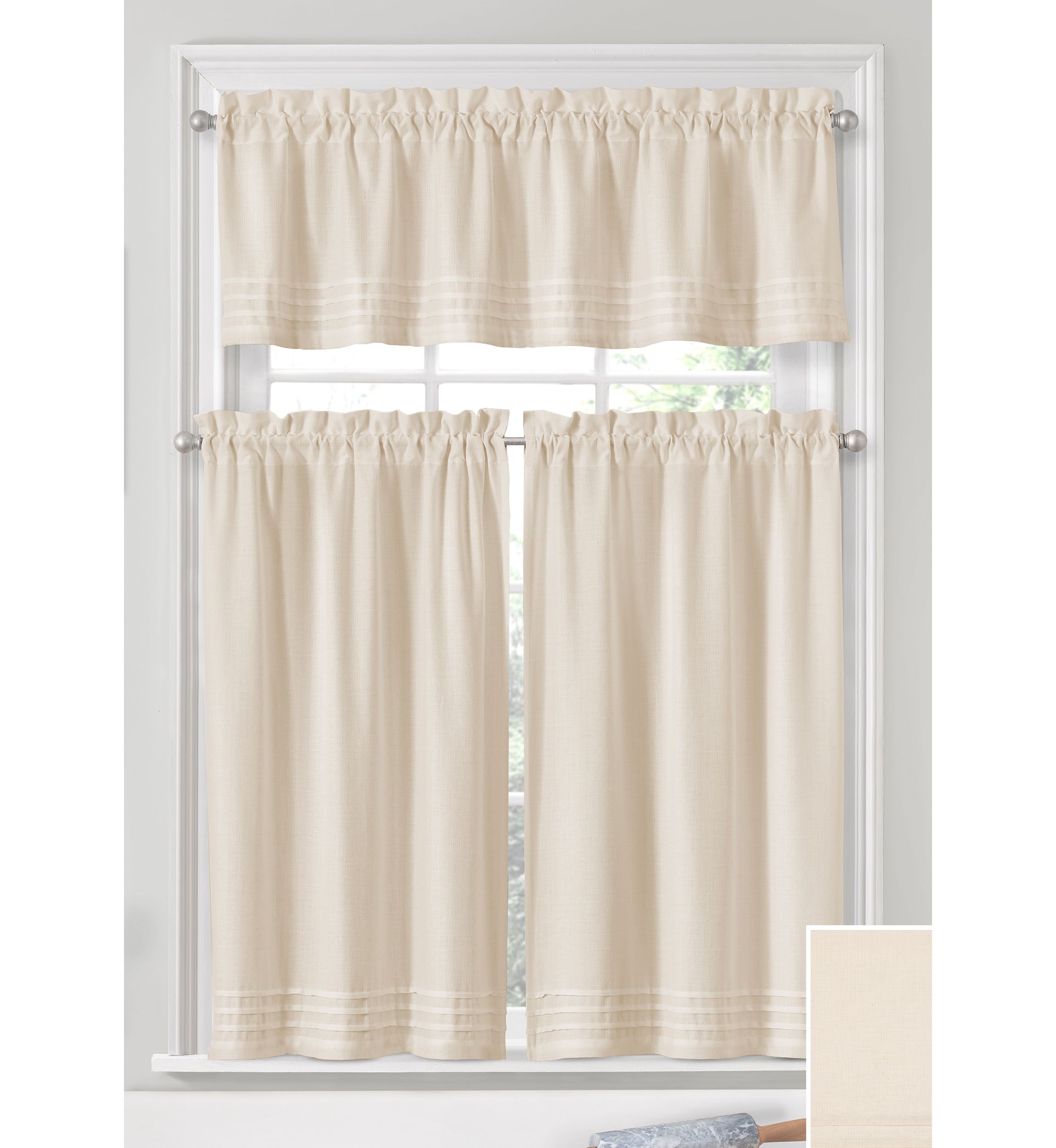 Window Solutions Kingsbury Pleated Tier Pair