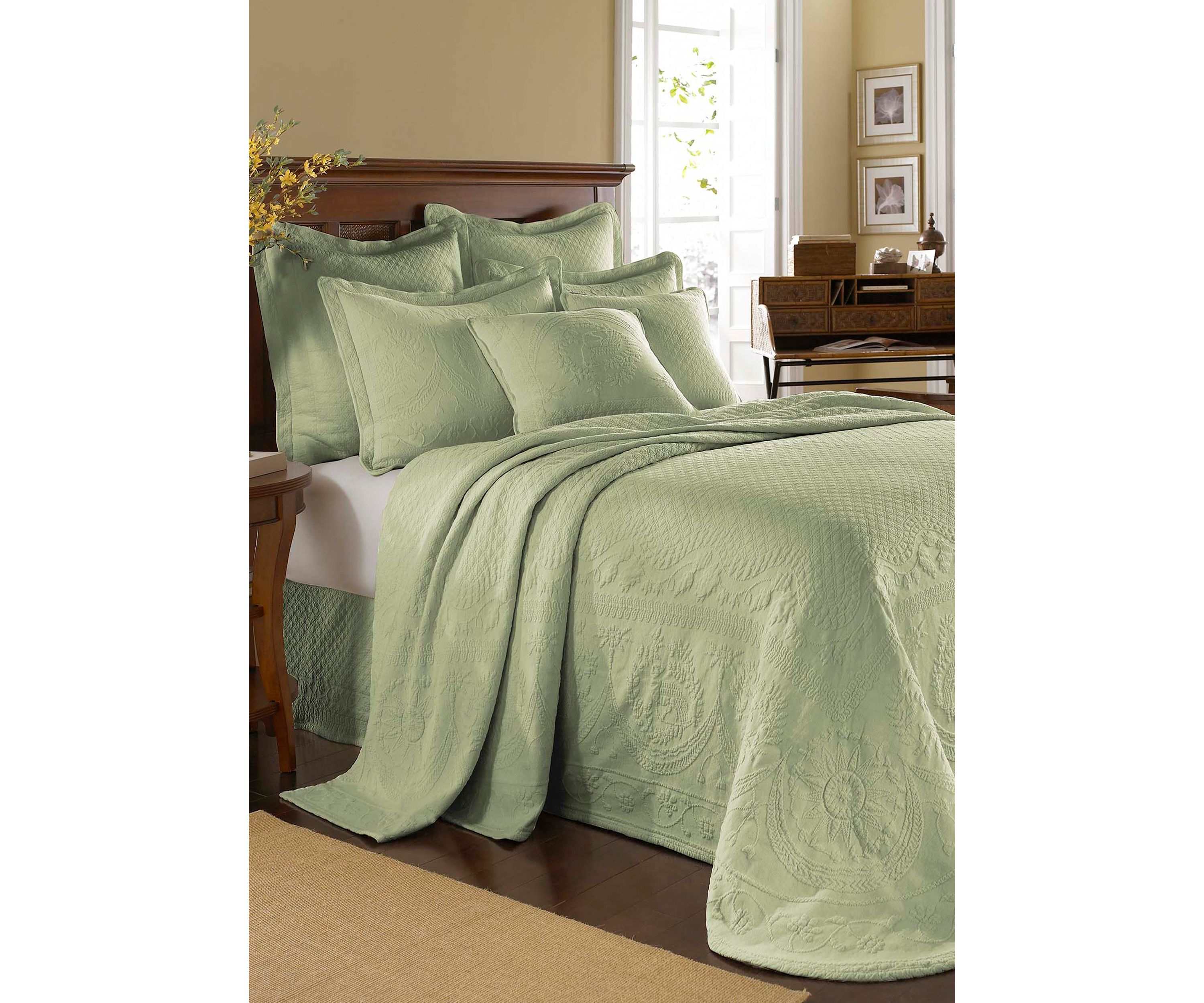 KC Matlsse Coverlet King Sage