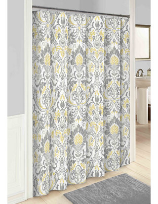 Marble Hill Rayna Shower Curtain Belk, Gray And Yellow Ikat Shower Curtain