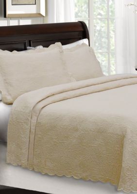 J. Queen New York Majestic Embroidered Sheet Set, Queen, White