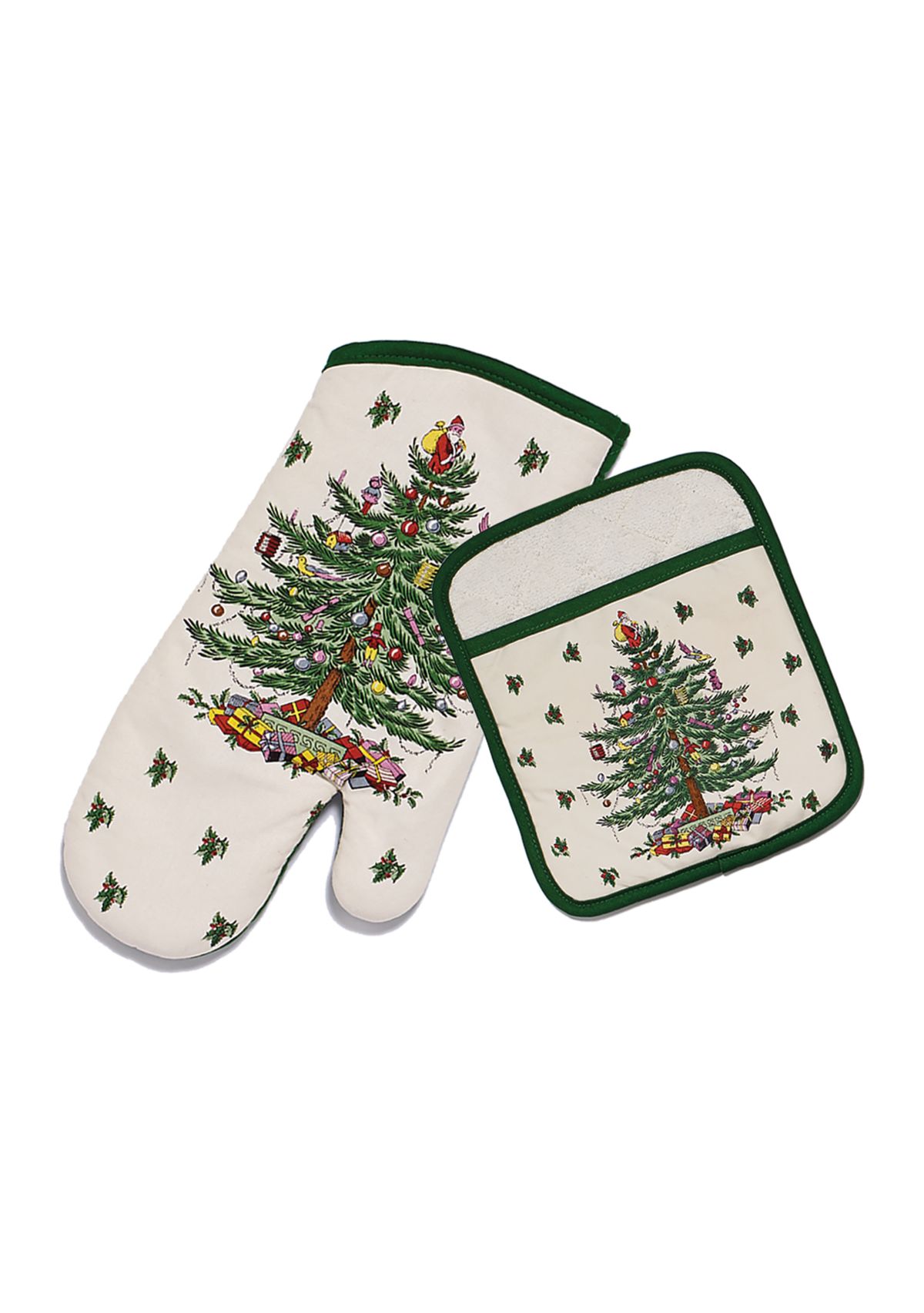 Christmas Tree Oven Mitt and Pot Holder Set