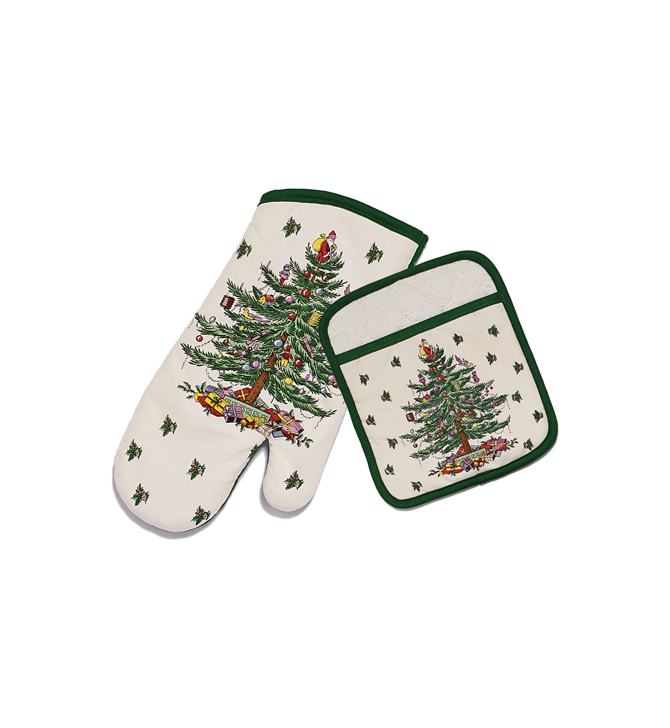 Christmas Tree Oven Mitt and Pot Holder Set