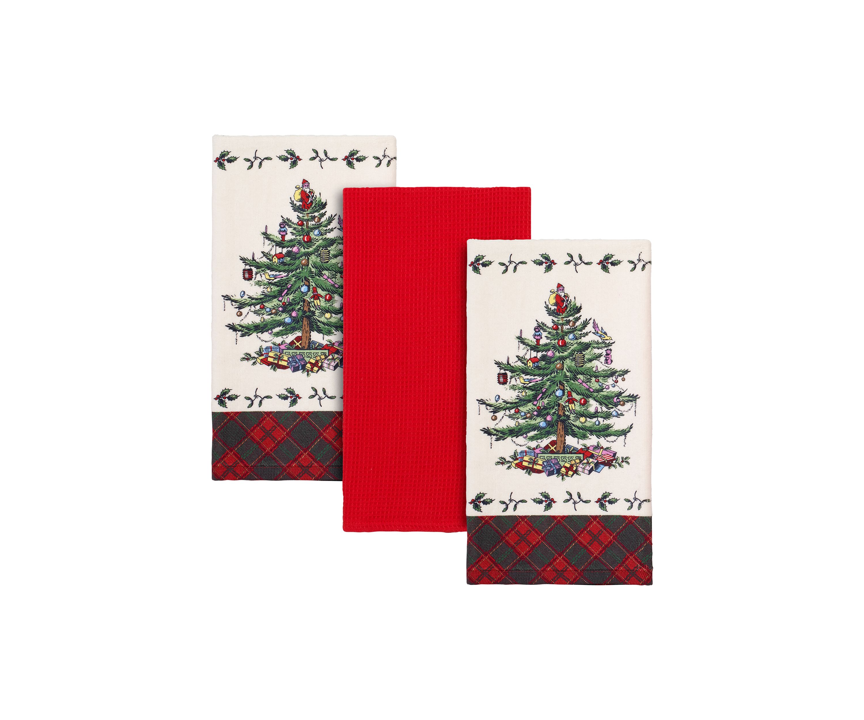 Christmas Tree Tartan Towel Set