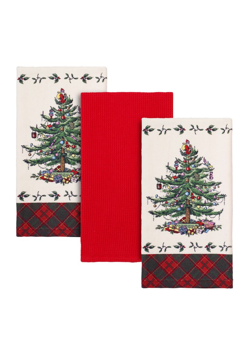 Christmas Tree Tartan Towel Set