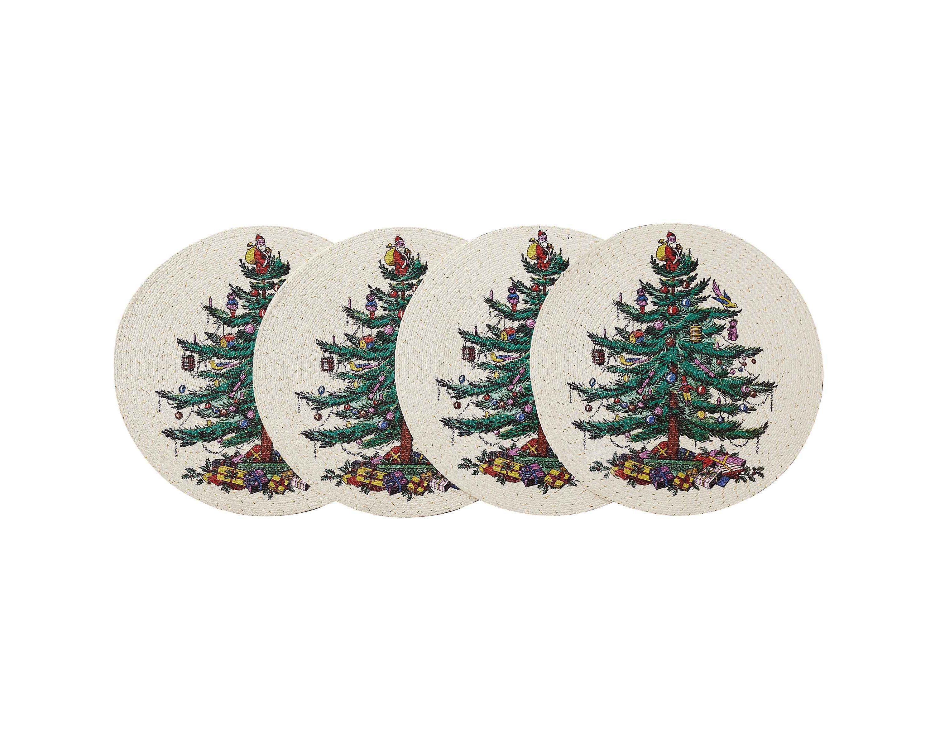 Christmas Tree 4-pc. Round Placemats