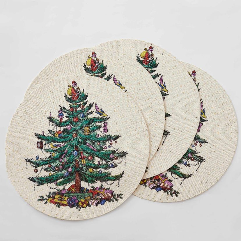 Christmas Tree 4-pc. Round Placemats