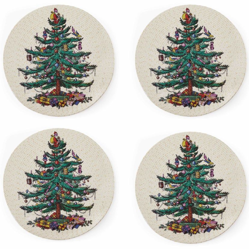 Christmas Tree 4-pc. Round Placemats