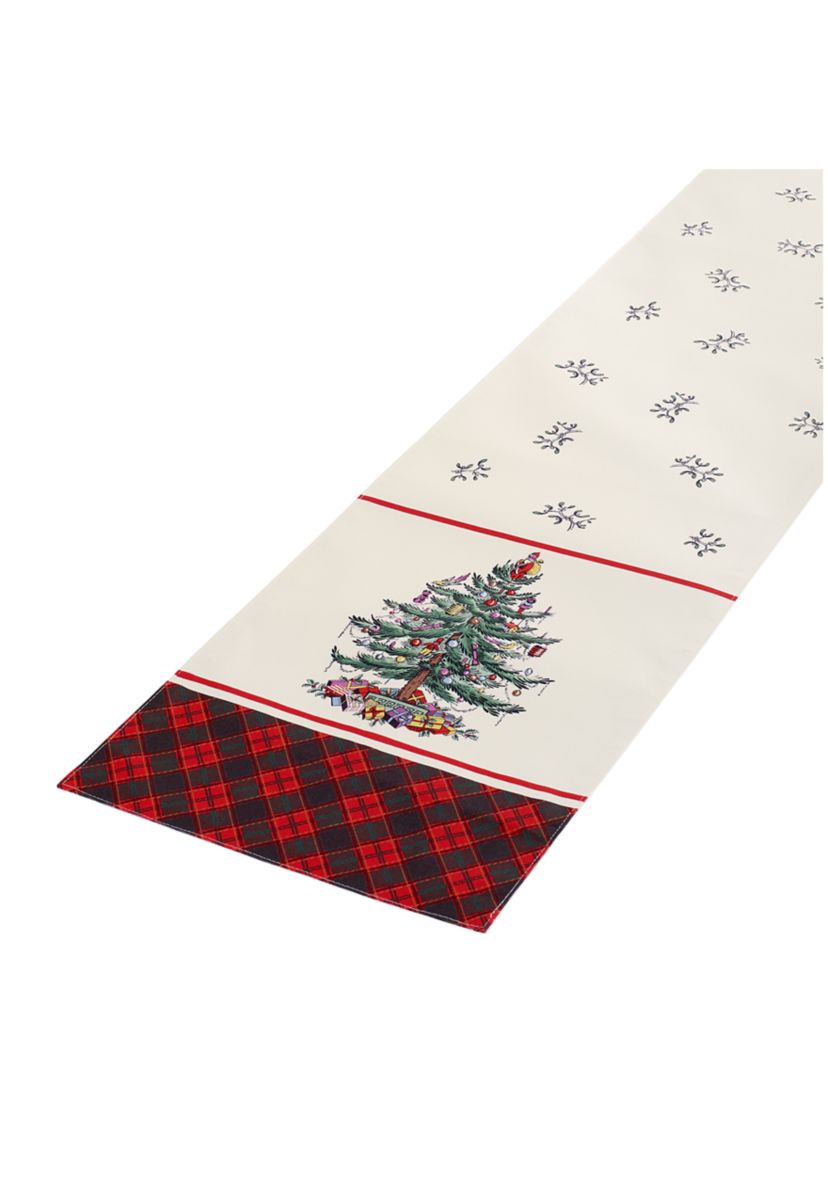 Spode Christmas Tree Tartan 90" Runner