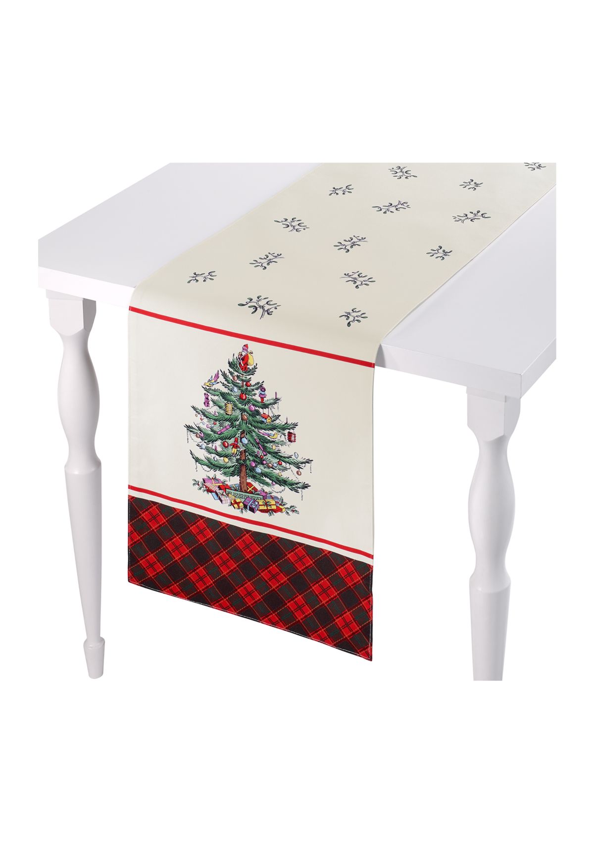 Spode Christmas Tree Tartan 90" Runner