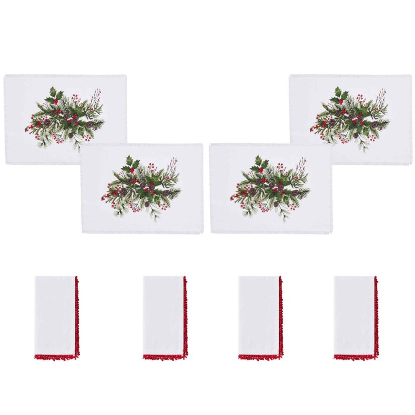 Pine & Ivy 8-pc. Placemat and Napkin Set (4 of Each)