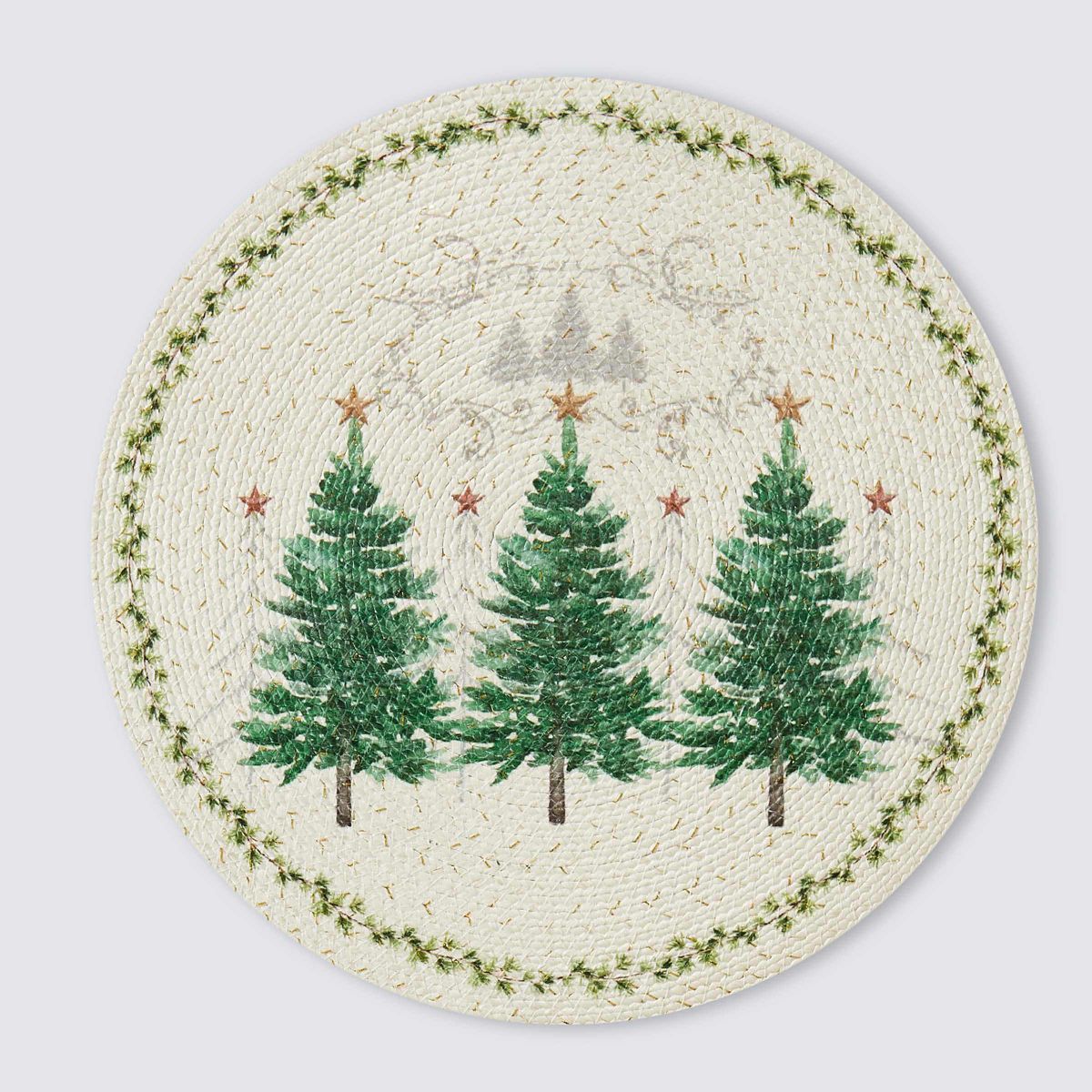 Trees Round Braided Placemat - Set of 4