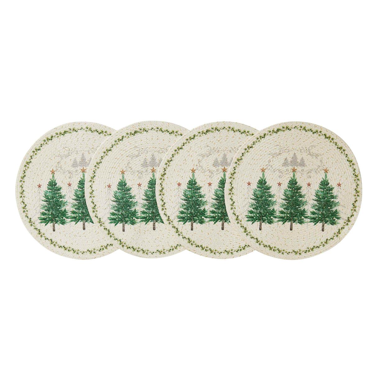Trees Round Braided Placemat - Set of 4