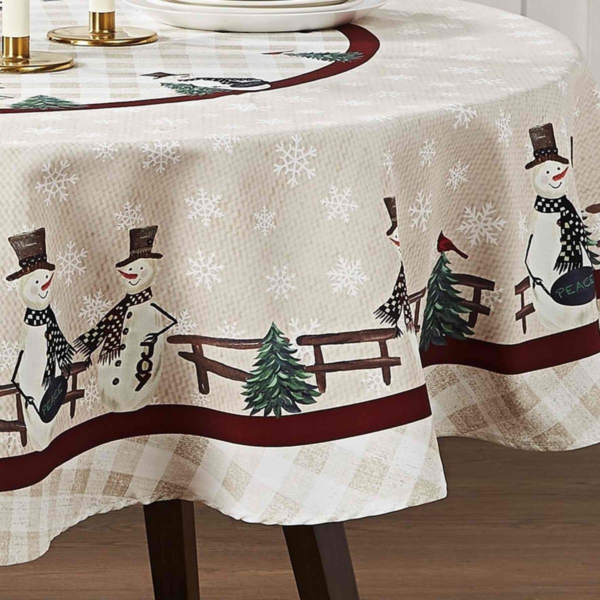 Country Snowman Tablecloth