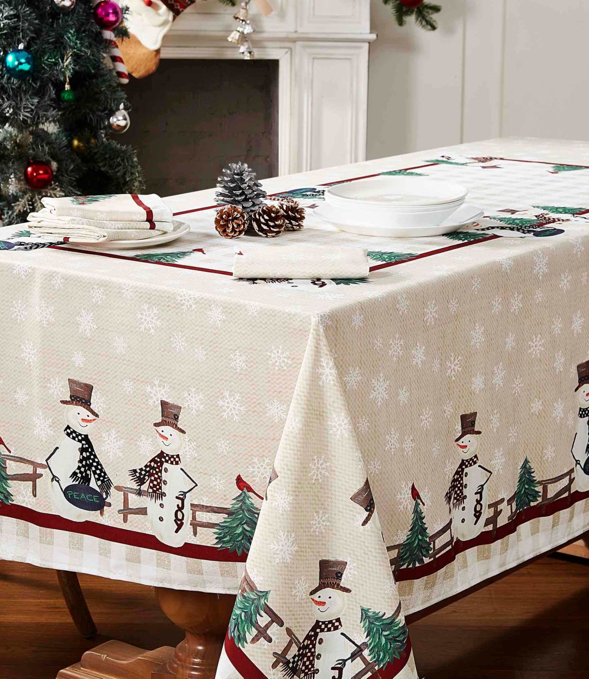 Country Snowman Tablecloth