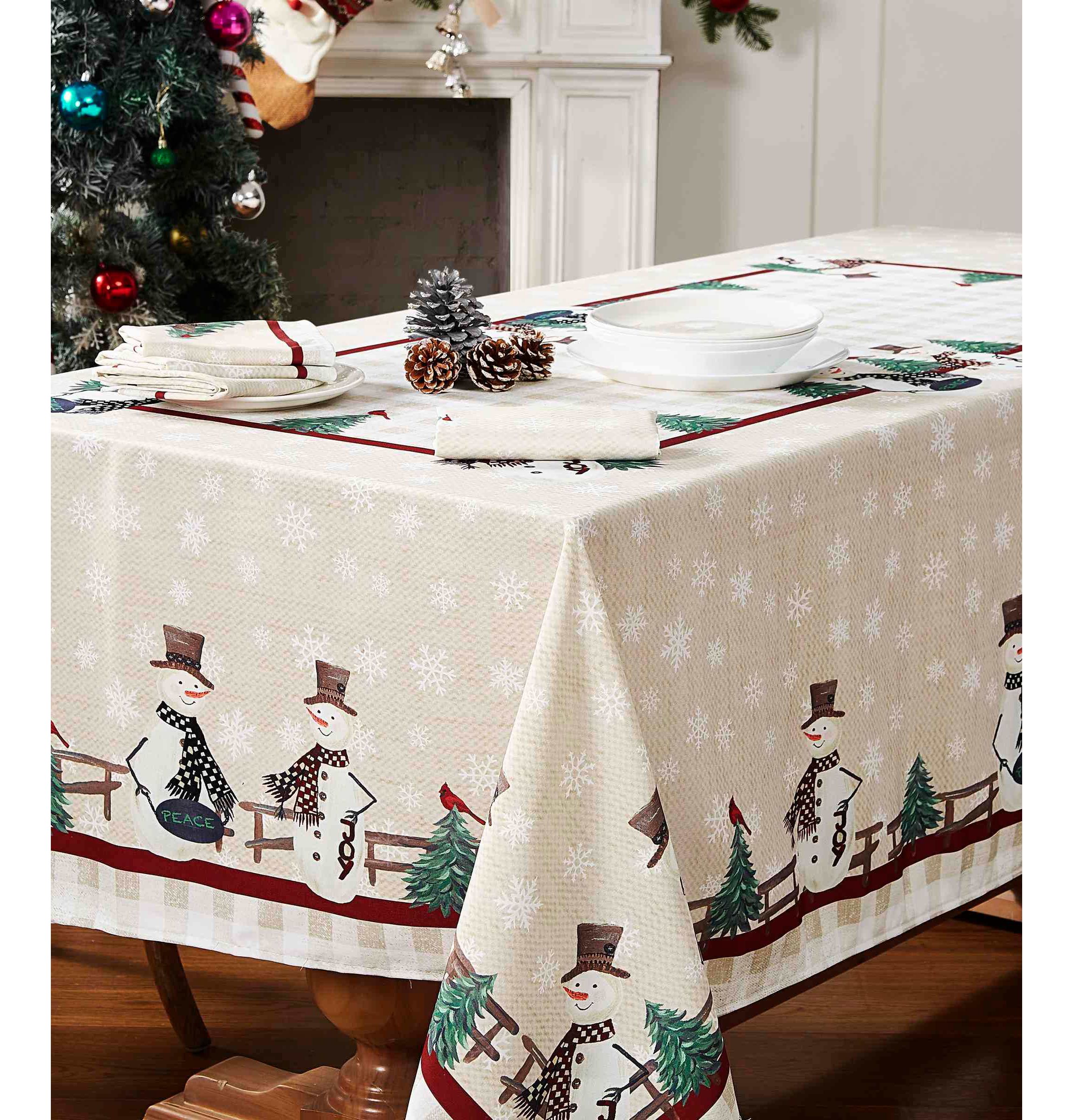 Country Snowman Tablecloth
