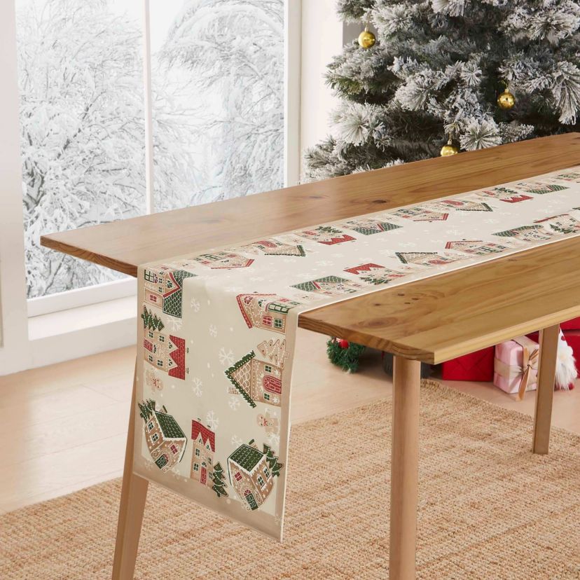 Gingerbread Village Table Runner