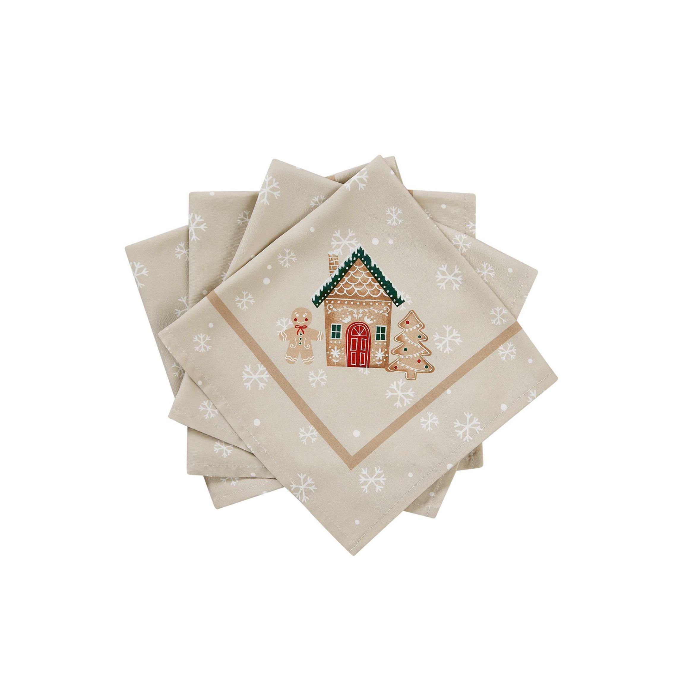 Gingerbread Village Napkins - Set of 4