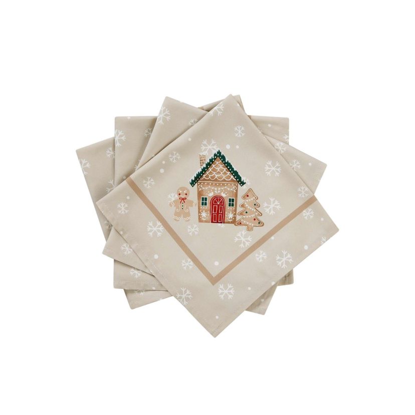 Gingerbread Village Napkins - Set of 4