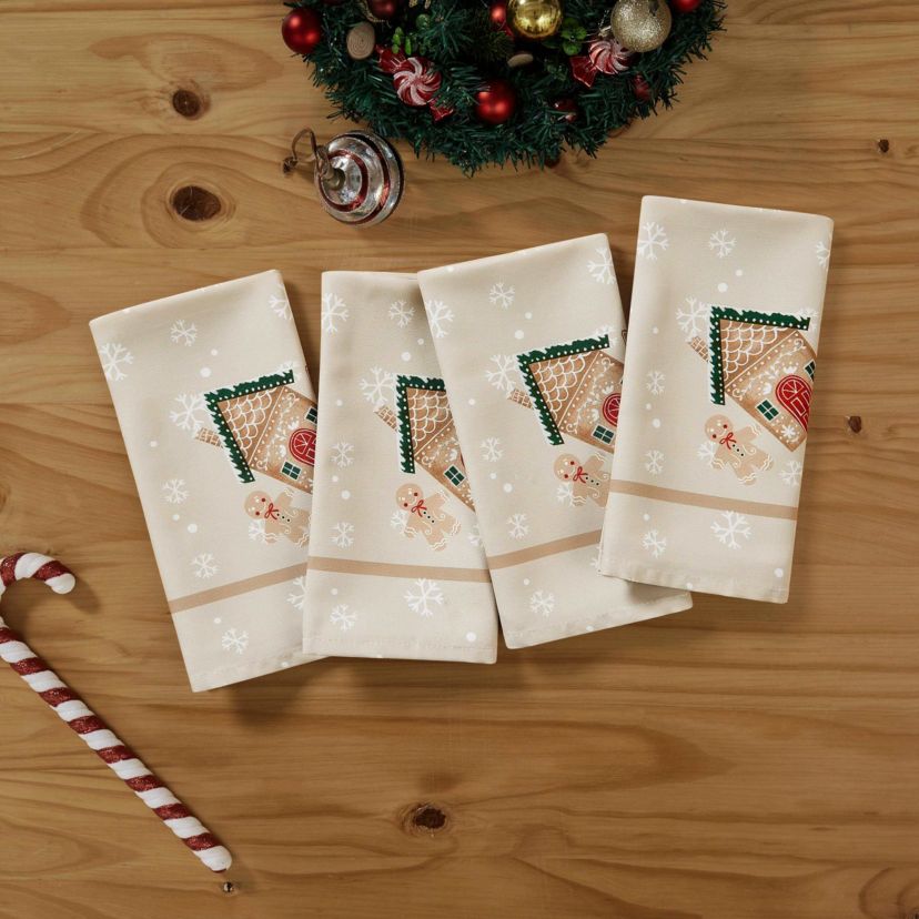 Gingerbread Village Napkins - Set of 4