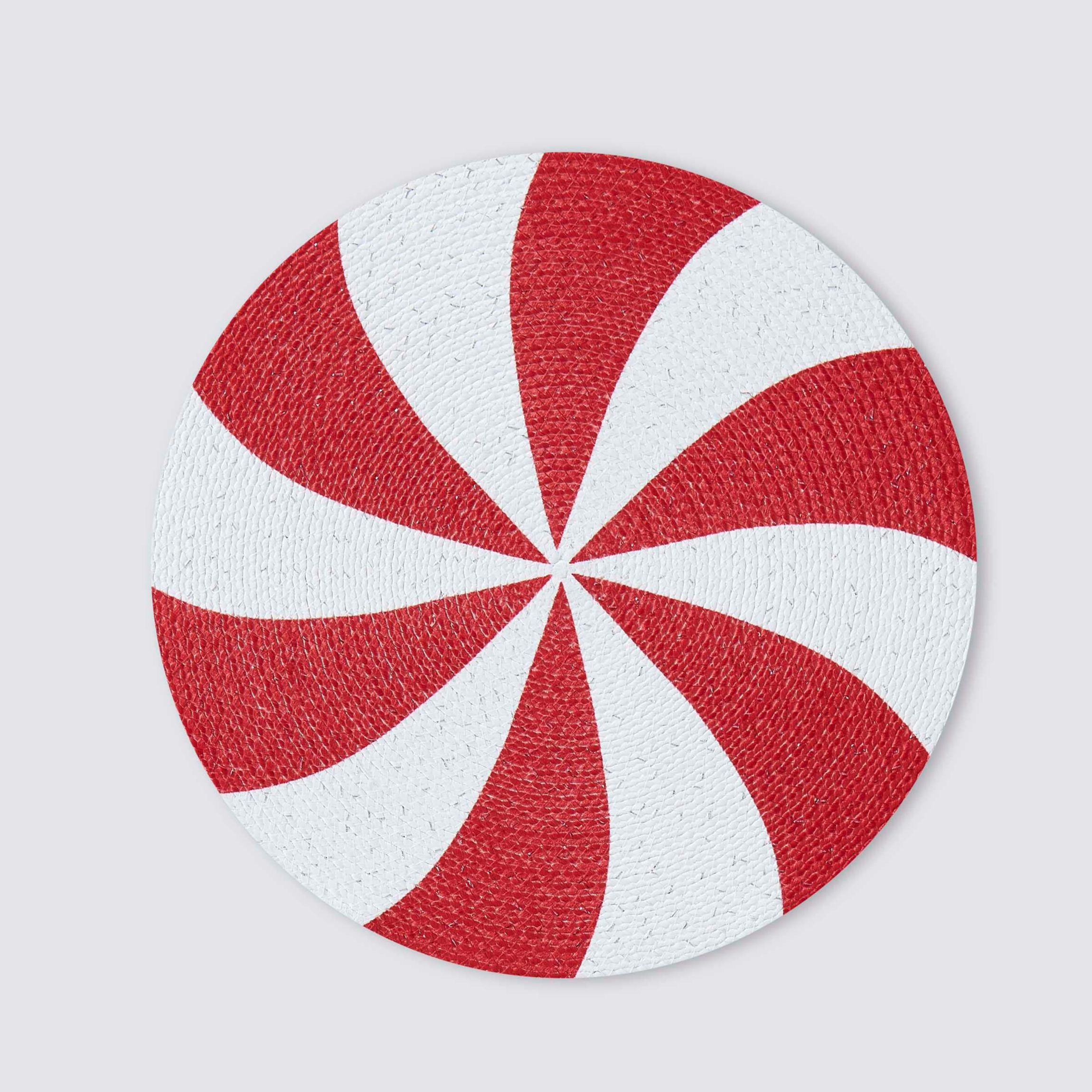 Peppermint Round Braided Placemat - Set of 4