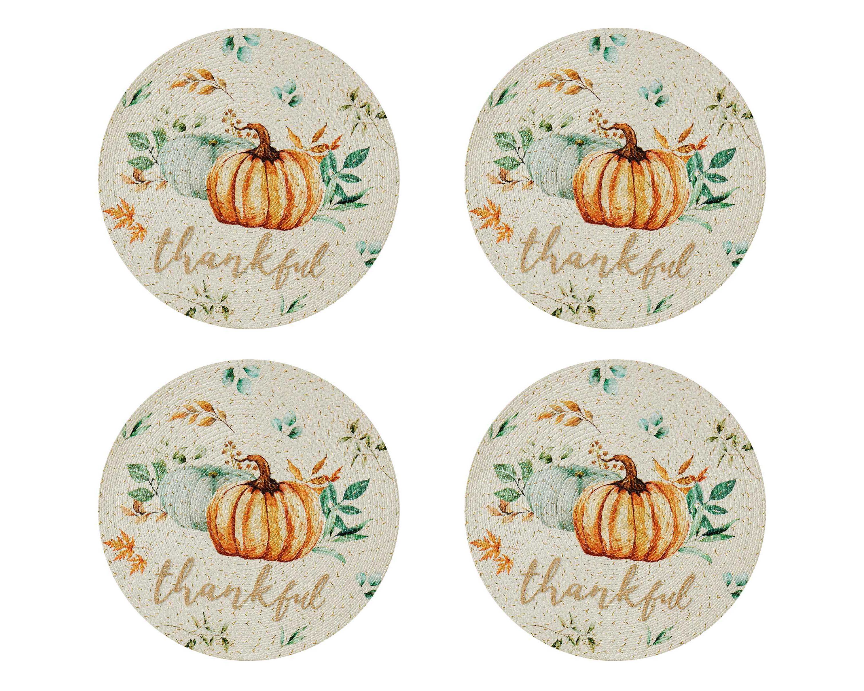 Grateful Patch Round Braided Placemat - Set of 4