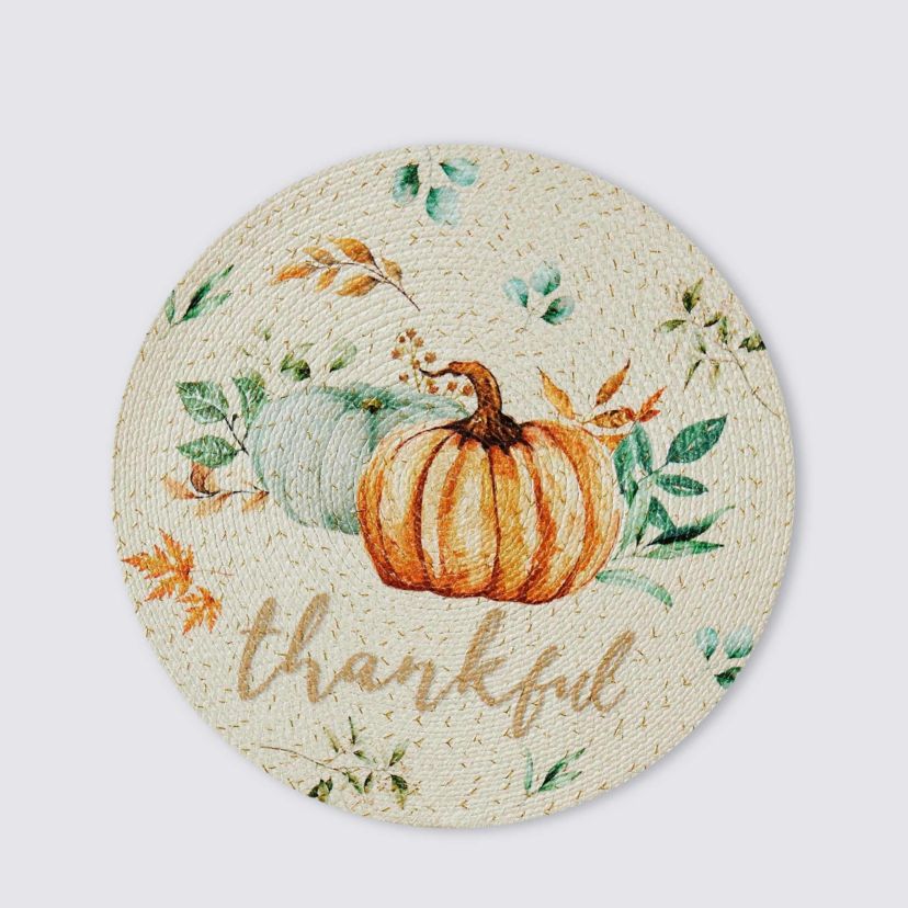 Grateful Patch Round Braided Placemat - Set of 4