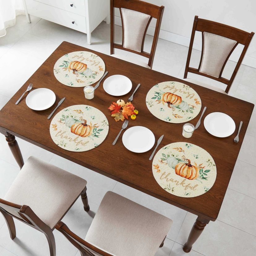 Grateful Patch Round Braided Placemat - Set of 4