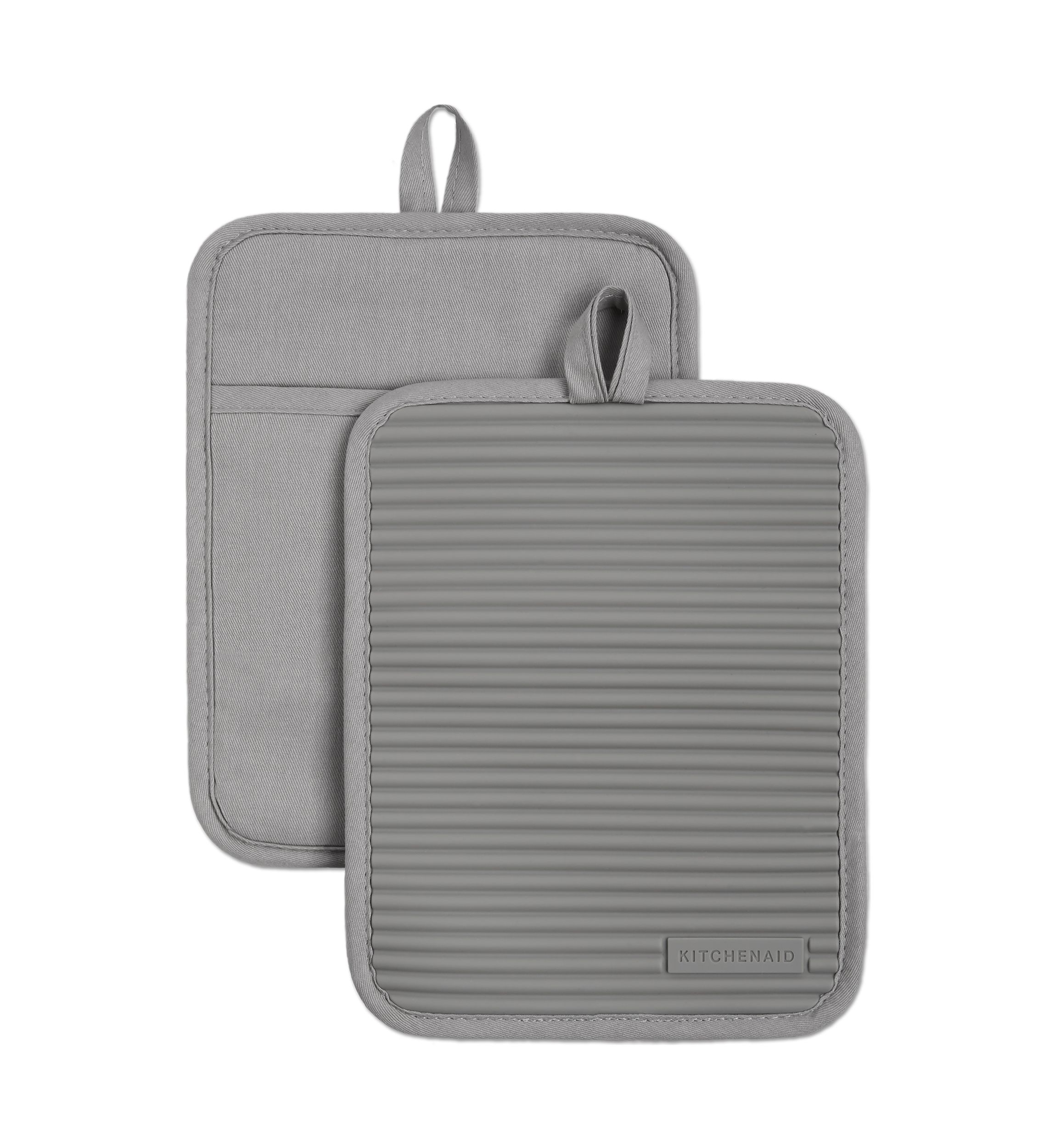 Ribbed Soft Silicone Pot Holder Set