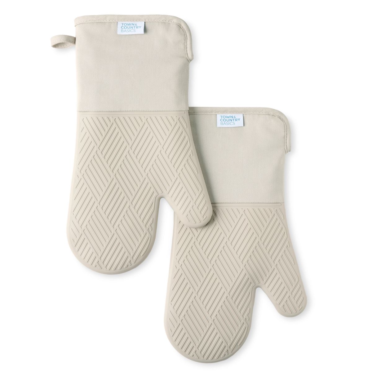 Basketweave Soft Silicone Oven Mitt Set