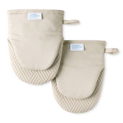 Basketweave Soft Silicone Mini Oven Mitt Set