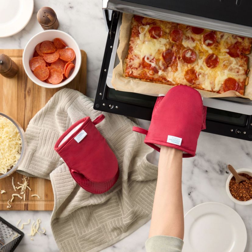 Basketweave Soft Silicone Mini Oven Mitt Set