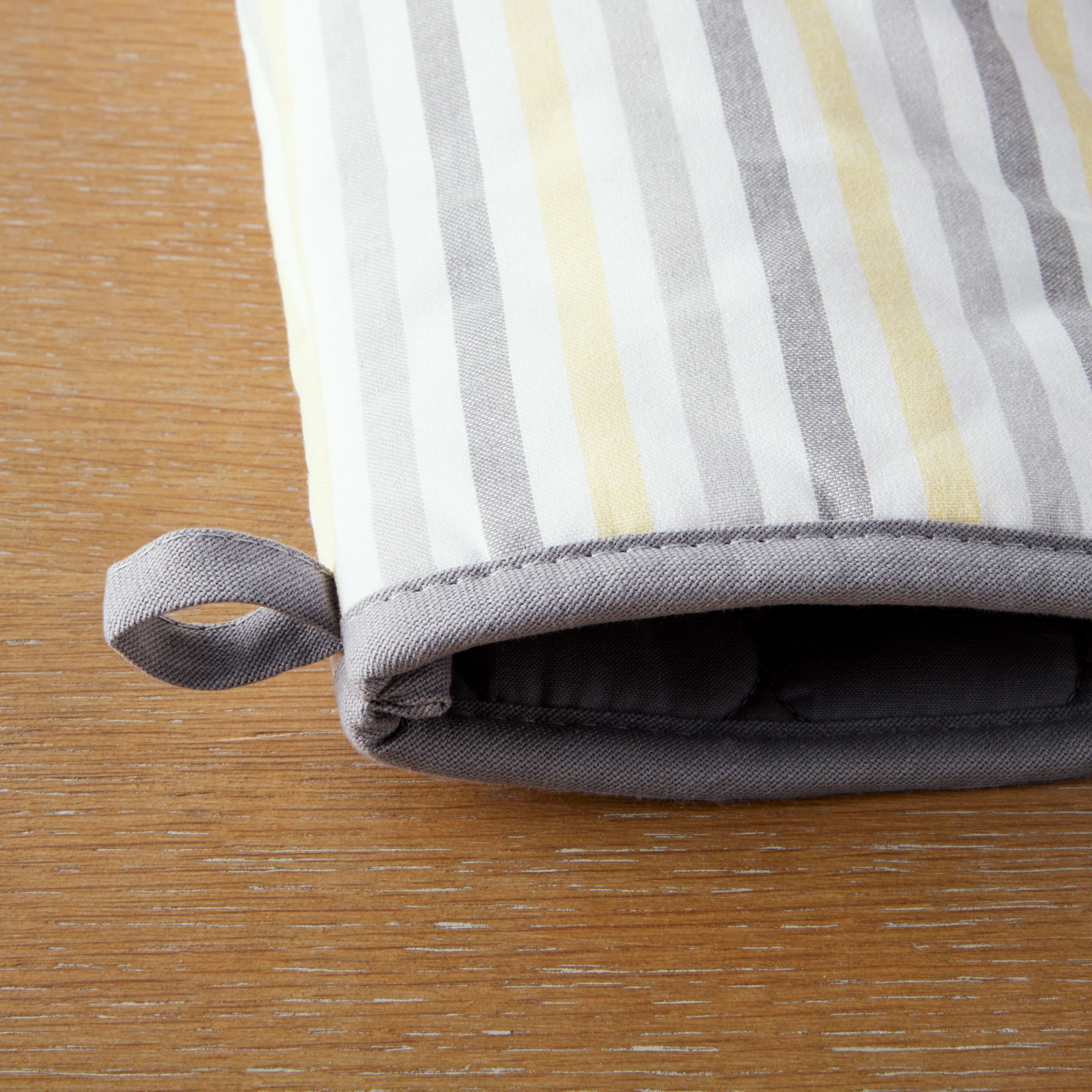Daisy Stripe Oven Mitt Set