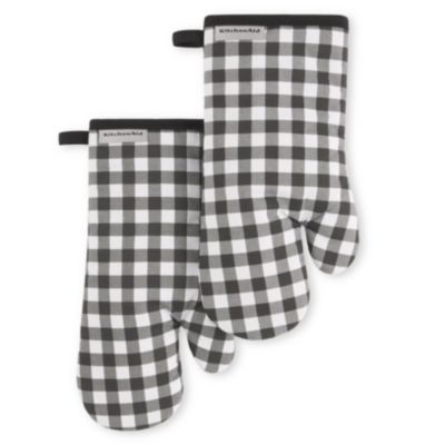 Gingham Oven Mitt Set