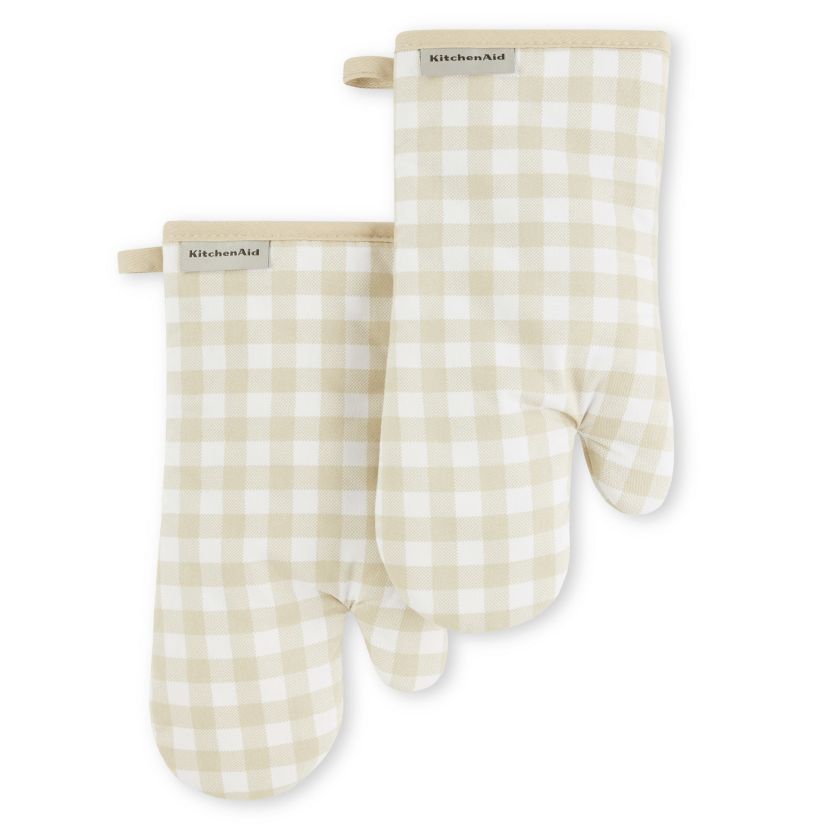 Gingham Oven Mitt Set