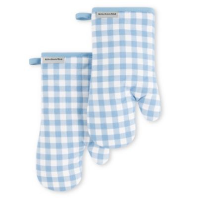 Gingham Oven Mitt Set