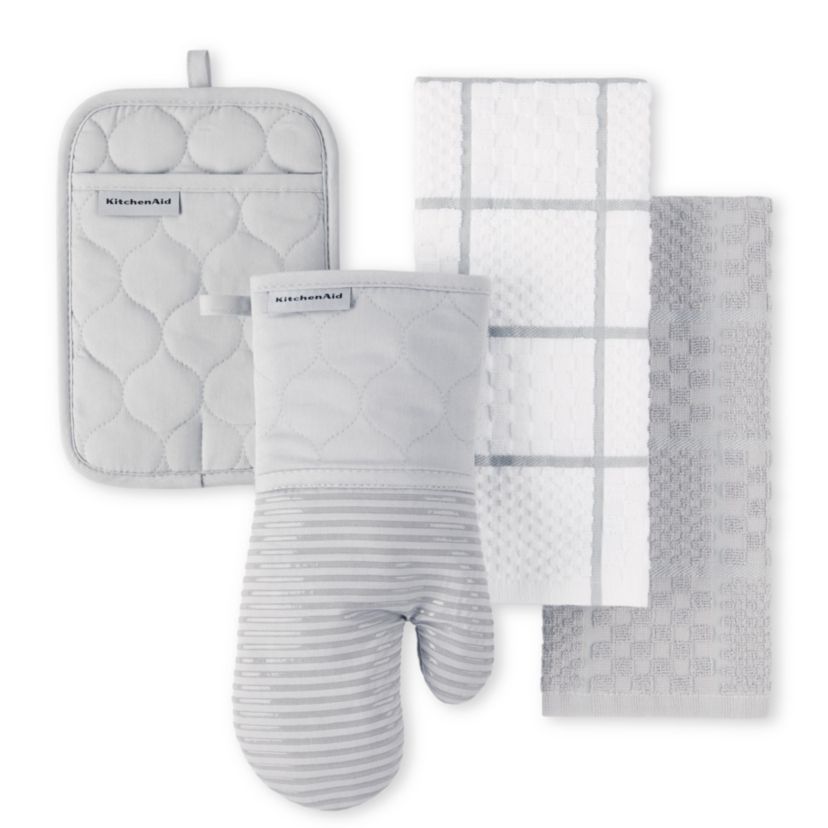 QUILTED COTTON TERRY CLOTH Towel, Oven Mitt, Pot Holder Set