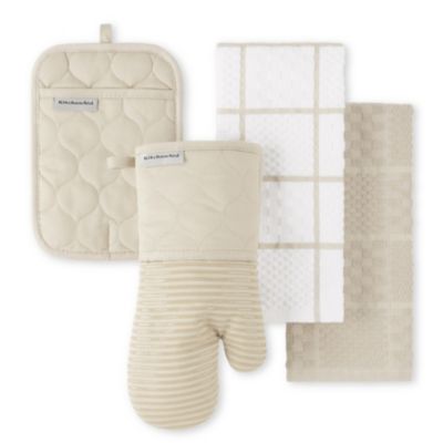 QUILTED COTTON TERRY CLOTH Towel, Oven Mitt, Pot Holder Set