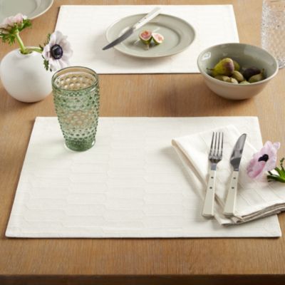 MARTHA STEWART Honeycomb Modern Farmhouse Reversible Charcoal Grey Placemat  Set